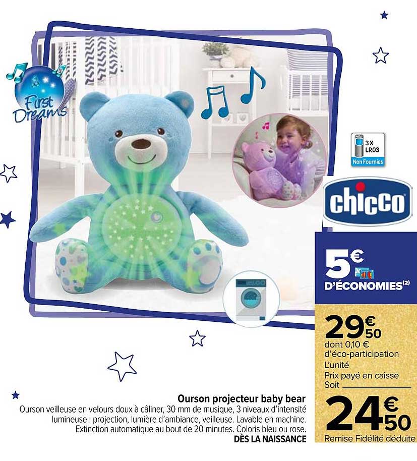 ourson projecteur baby bear chicco