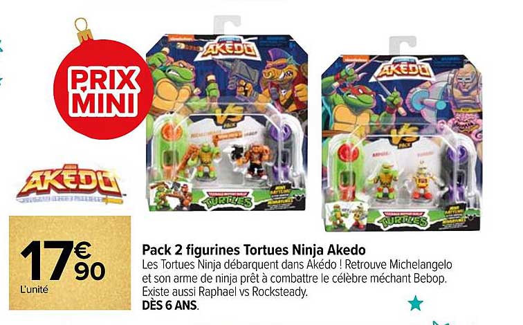 pack 2 figurines tortues ninja akédo
