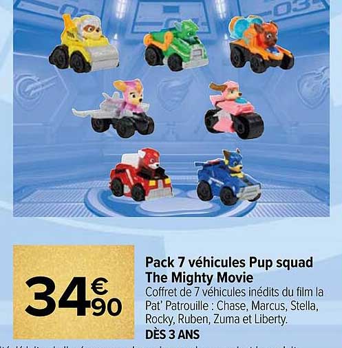 pack 7 véhicules pup squad the mighty movie