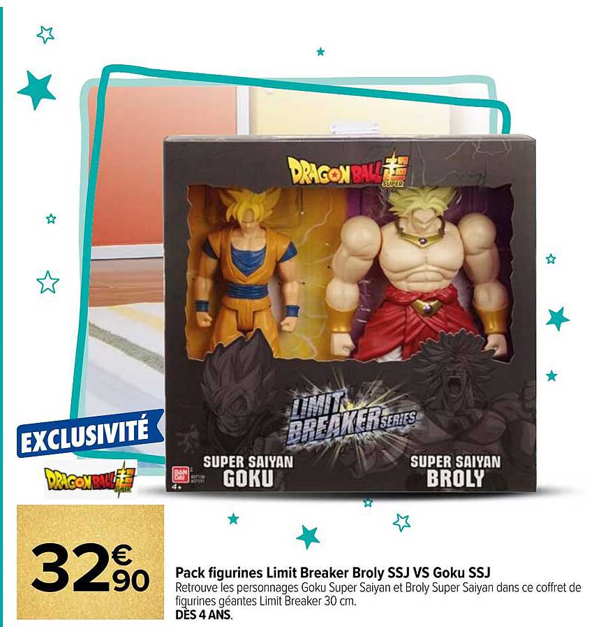Pack Figurines Limit Breaker Broly Ssj Vs Goku Ssj