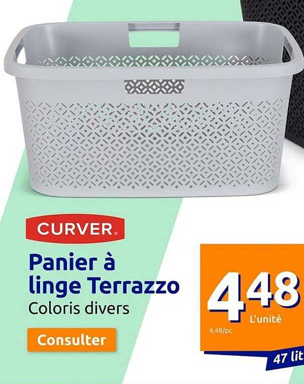 panier à linge terrazzo curver