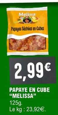 papaye en cube "melissa"