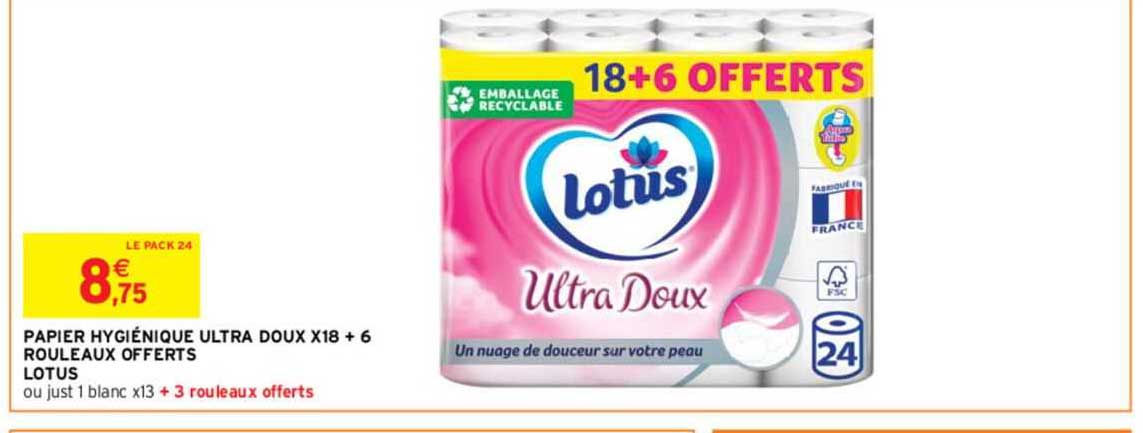 Papier Hygiénique Ultra Doux Lotus