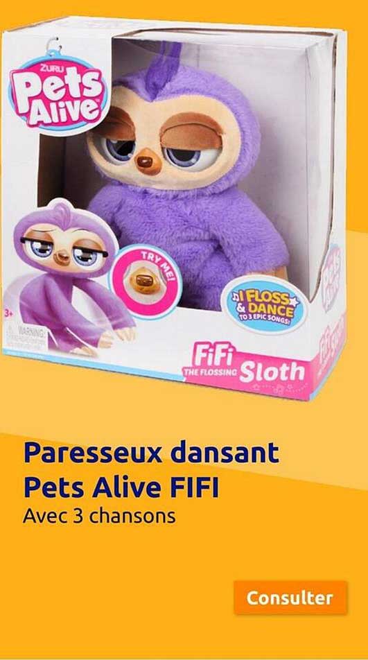 paresseux dansant pets alive fifi