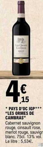 pays d'oc igp "les ormes de cambras"