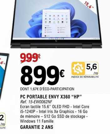 pc portable envy x360 "hp"