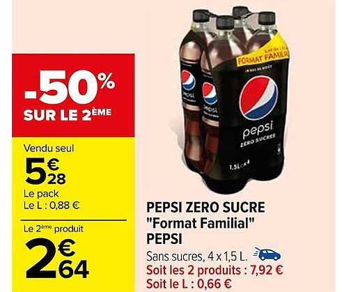 pepsi zéro sucre "format familial" pepsi