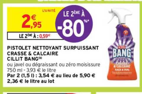pistolet nettoyant surpuissant crasse & calcaire cillit bang