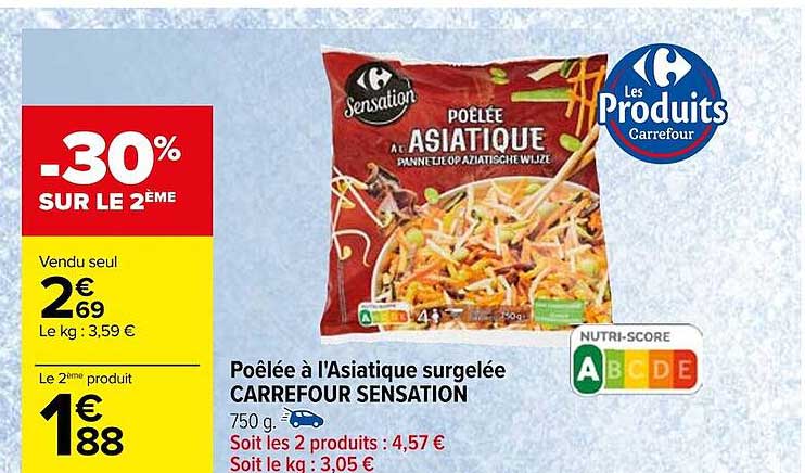 poêlée à l'asiatique surgelée carrefour sensation