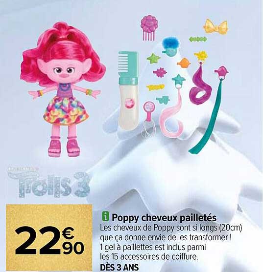 poppy cheveux pailletés