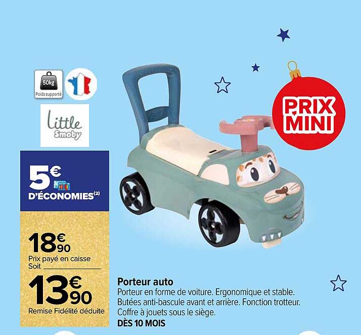 porteur auto little smoby