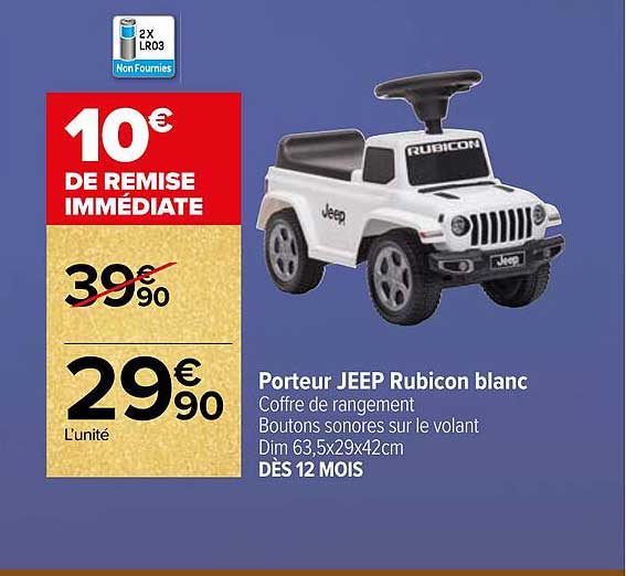 Porteur Jeep Rubicon Blanc
