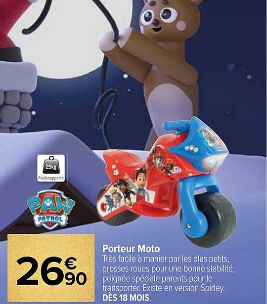porteur moto paw patrol