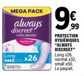 protection hygiéniques "always discreet"
