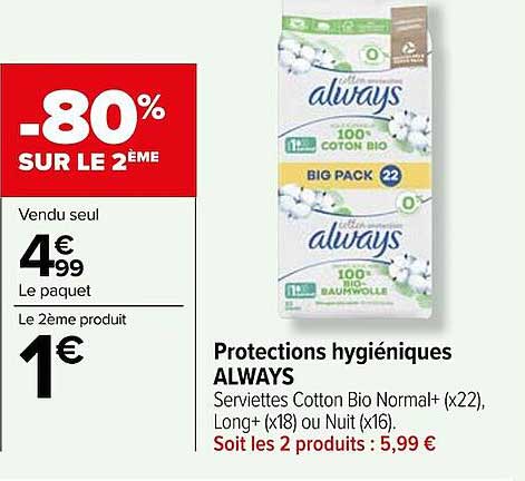 protections hygiéniques always