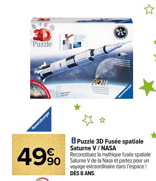 puzzle 3d fusée spatiale saturne v / nasa