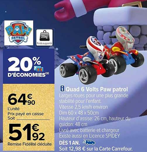 quad 6 volts paw patrol