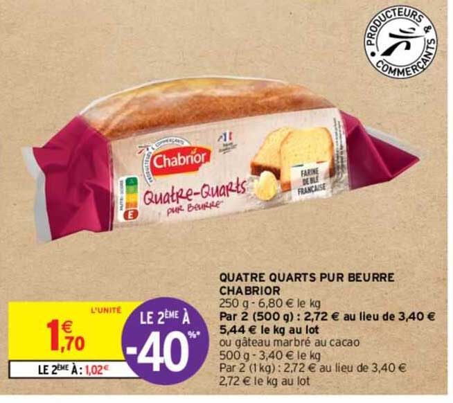 quatre quarts pur beurre chabrior