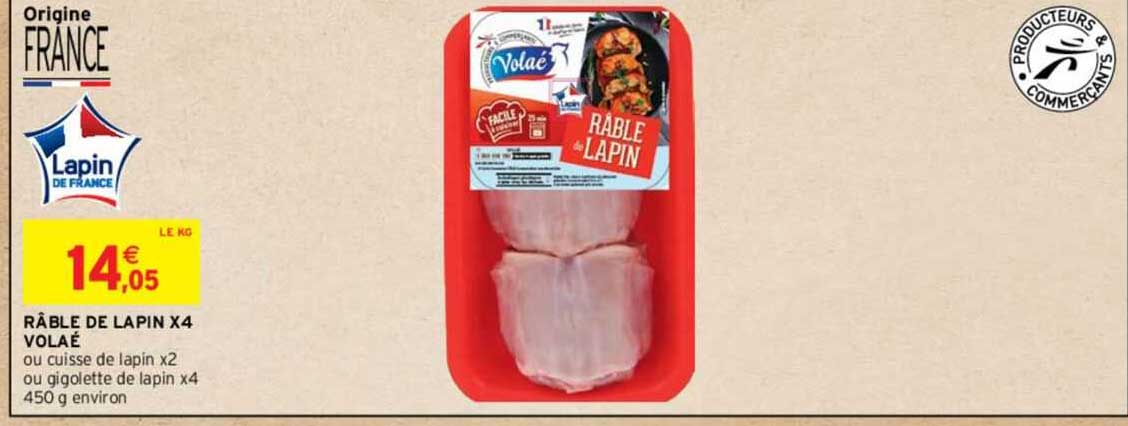 râble de lapin x4 volaé