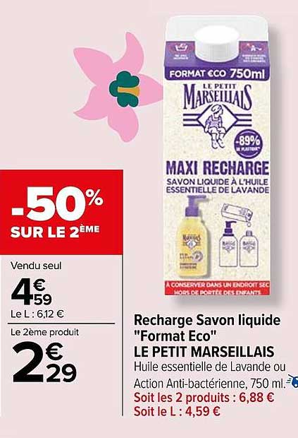 recharge savon liquide "format éco" le petit marseillais