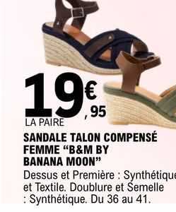 sandale talon compensé femme "b&m by banana moon"