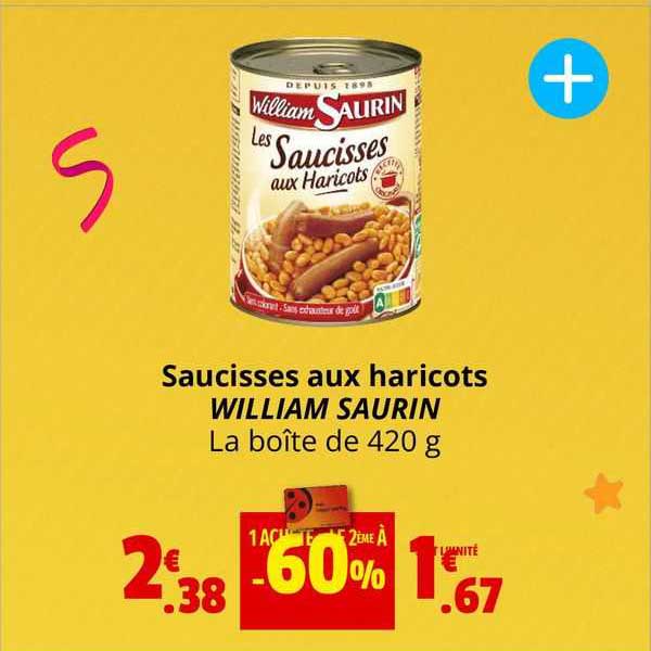 saucisses aux haricots william saurin