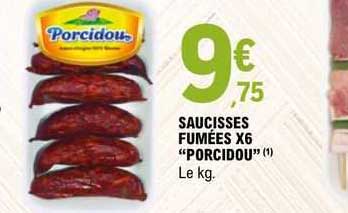 saucisses fumée x6 "porcidou"