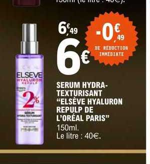 Serum Hydra-texturisant "elsève Hyaluron Repulp De L'oréal Paris"