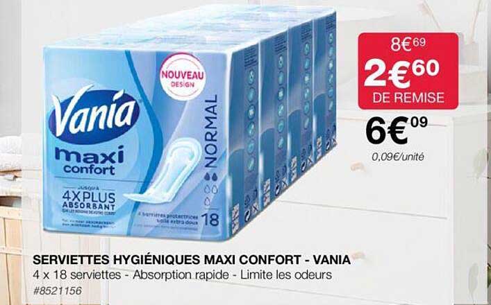 serviettes hygiéniques maxi confort - vania