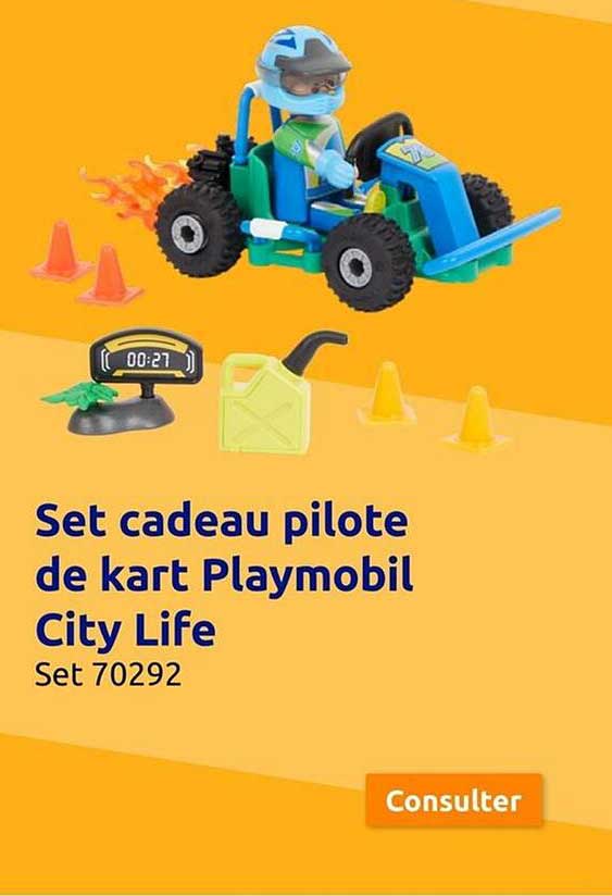 set cadeau pilote de kart playmobil city life