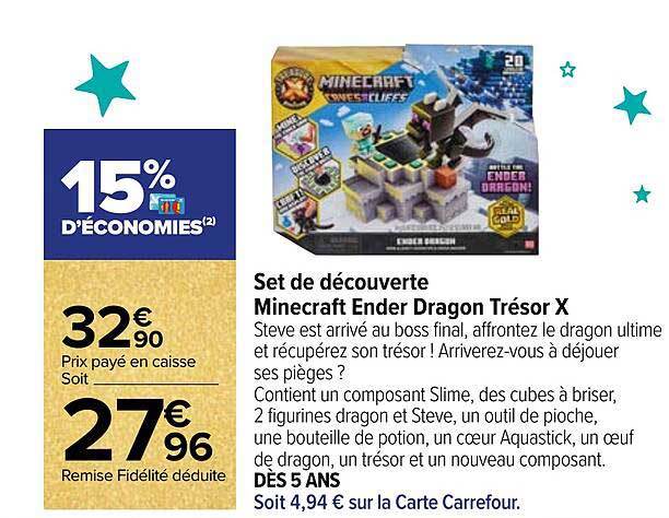 set de découverte minecraft ender dragon trésor x