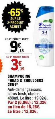 shampooing "head & shoulders 2en1"