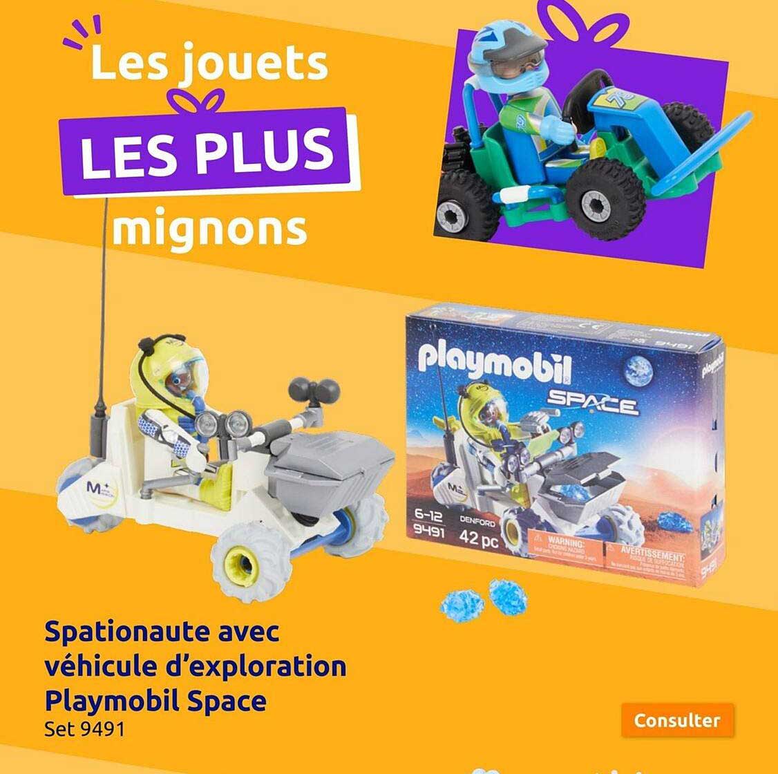 spationaute avec véhicule d'exploration playmobil space