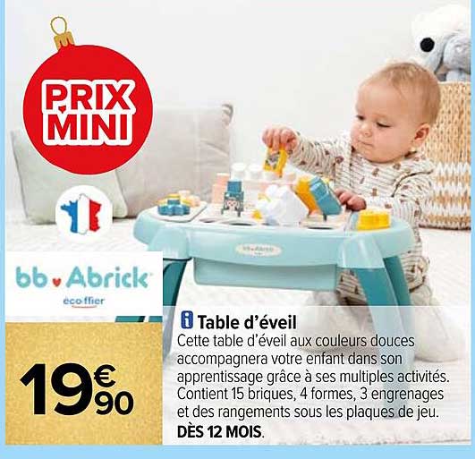 table d'éveil bb abrick écoiffier
