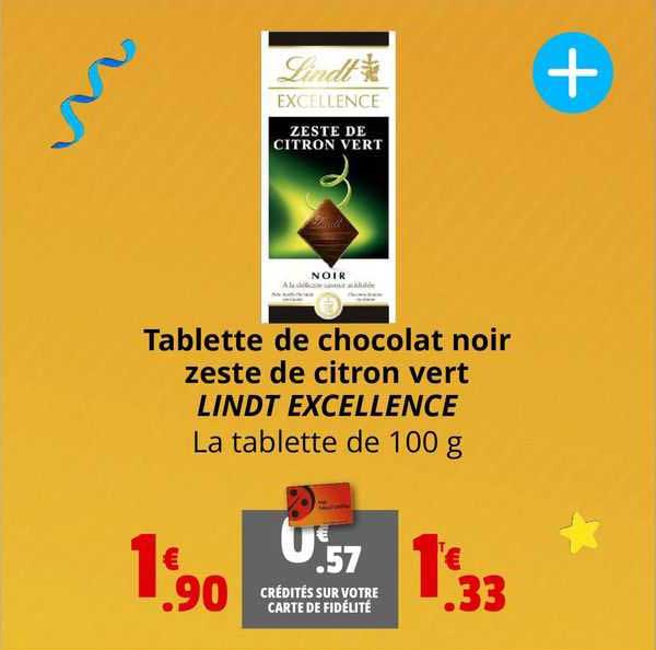 tablette de chocolat noir zeste de citron vert lindt excellence