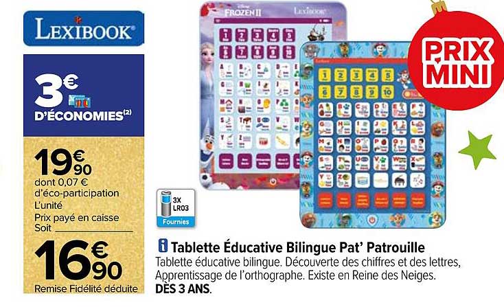 Tablette éducative Bilingue Pat' Patrouille Lexibook