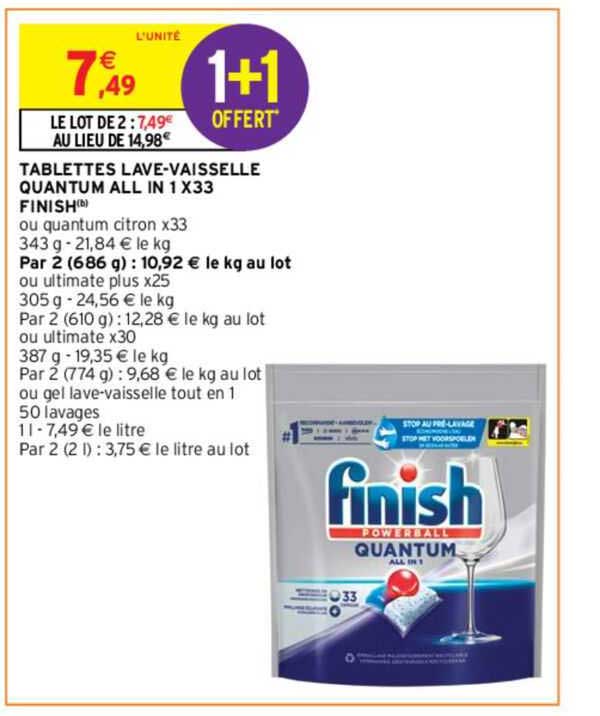 tablettes lave-vaisselle quantum all in 1x33 finish