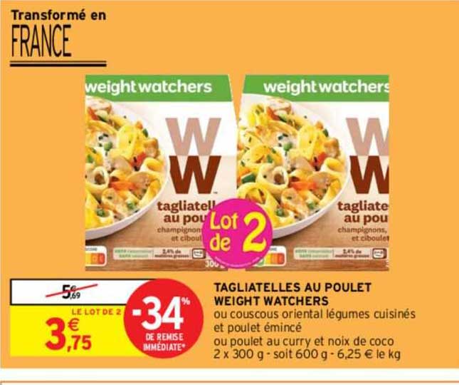 tagliatelles au poulet weight watchers