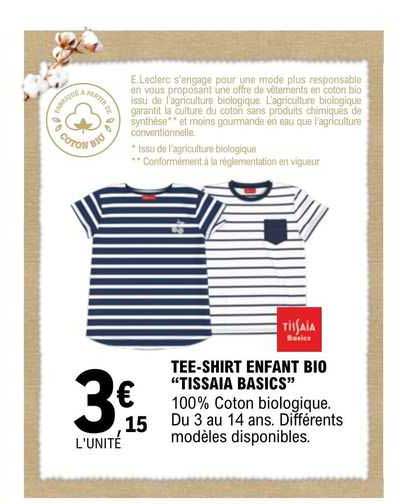 tee-shirt enfant bio "tissaia basisc"