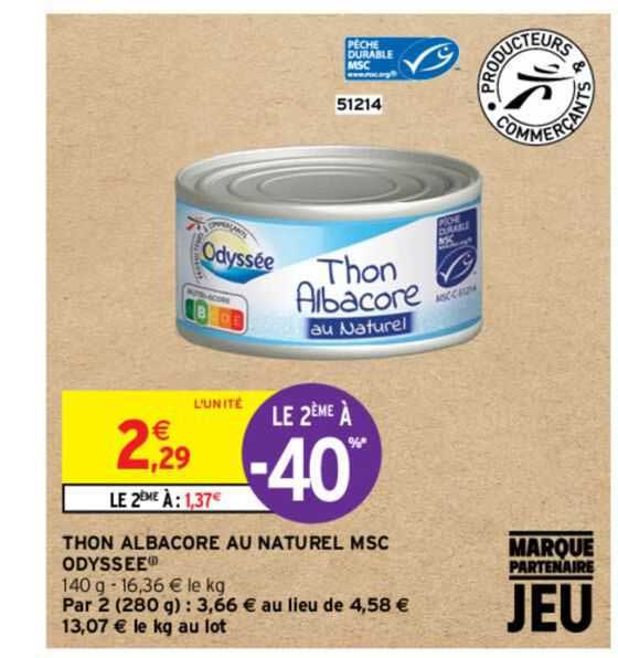 Thon Albacore Au Naturel Msc Odyssee