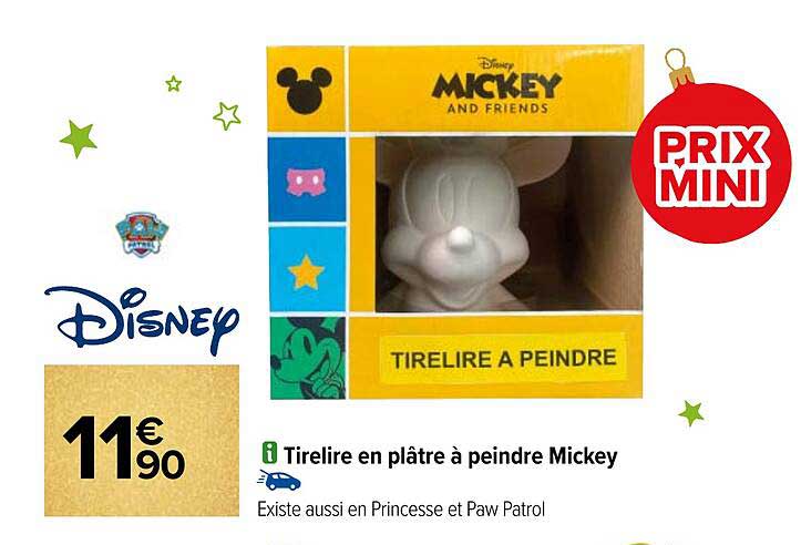 Tirelire En Plâtre à Peindre Mickey Disney