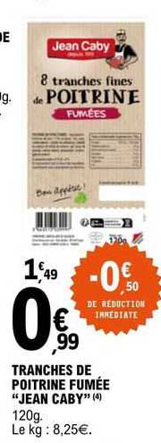 Tranches De Poitrine Fumée "jean Caby"