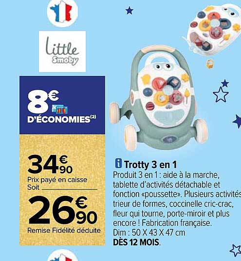 trotty 3 en 1 little smoby
