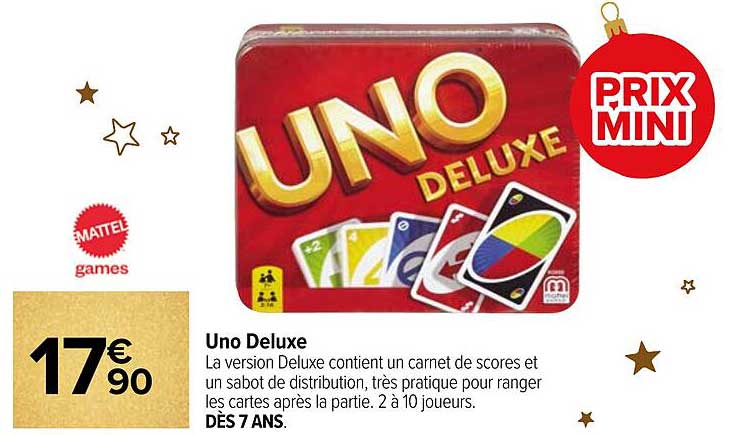 uno deluxe mattel games