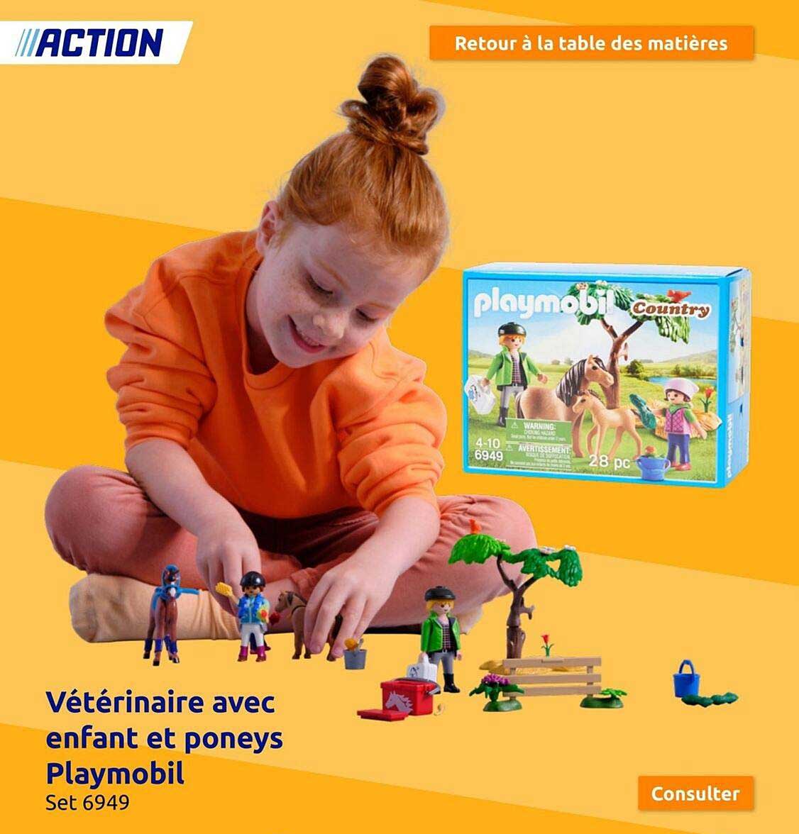 vétérinaire avec enfant et poneys playmobil