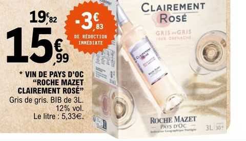 vin de pays d'oc "roche mazet clairement rosé"