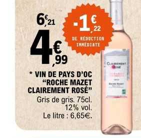 vin de pays d'oc "roche mazet clairement rosé"