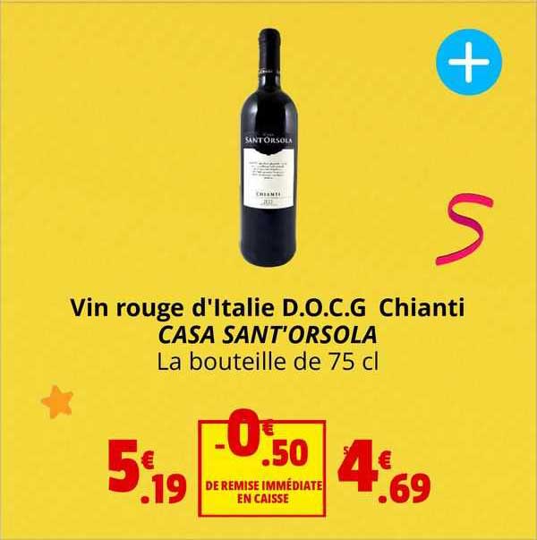 vin rouge d'italie docg chianti casa sant'orsola