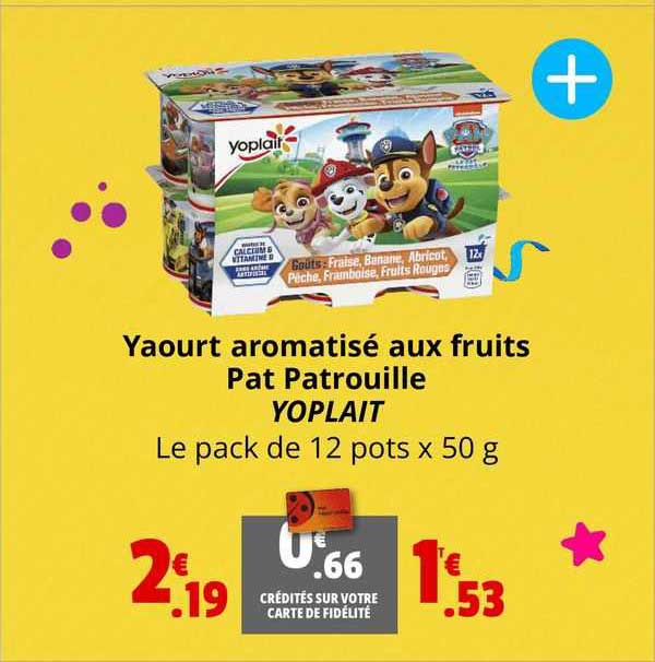 yaourt aromatisé aux fruits pat patrouille yoplait