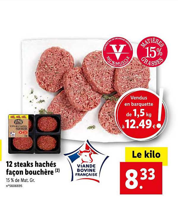 12 steaks haché façon bouchère